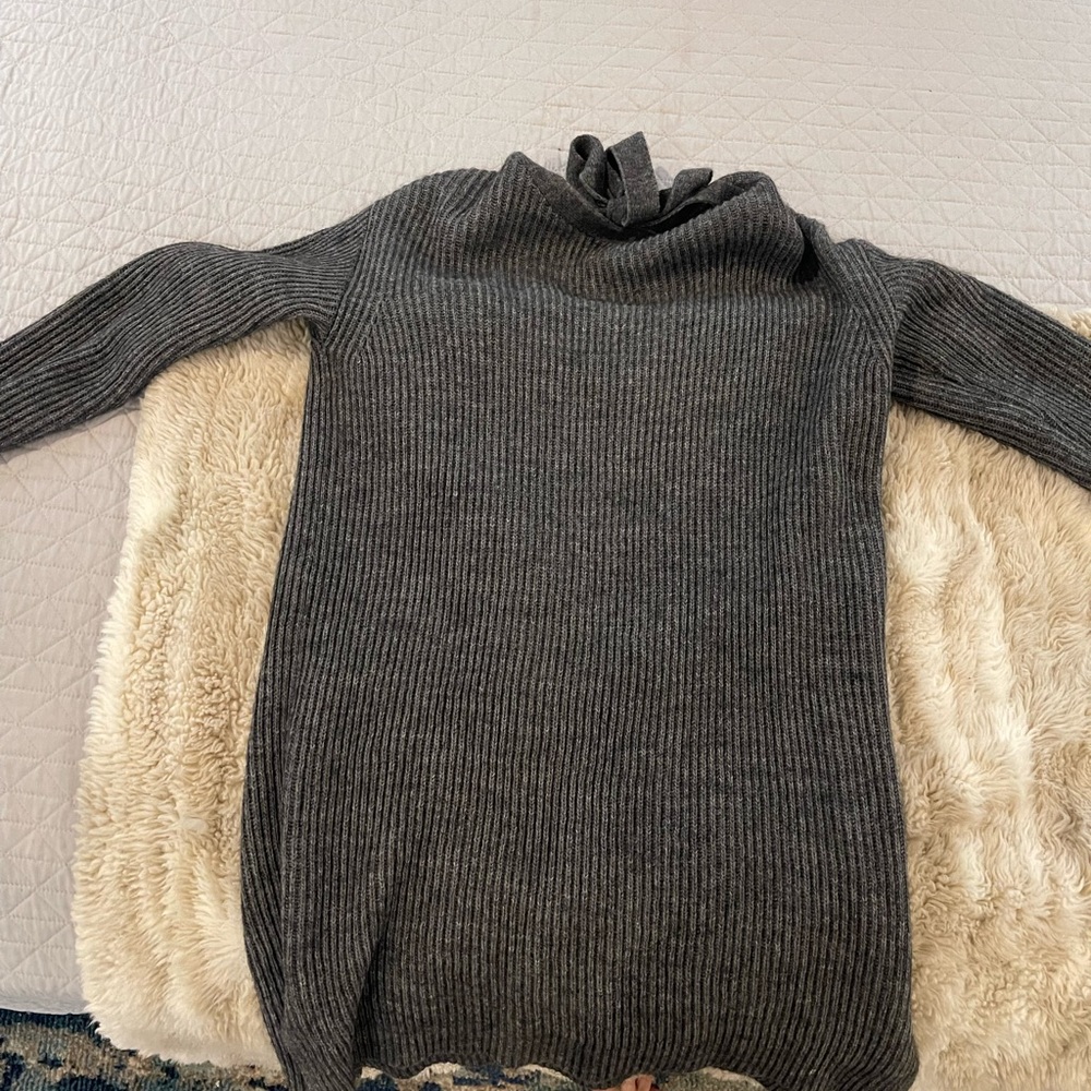 J. crew Grey sweater Dress with tie back